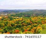 Fall scenic view north from the Mattatuck Trail at the top of Black Rock in Connecticut United States.
