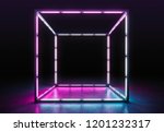 spotlight stage. neon... | Shutterstock . vector #1201232317