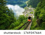 Small photo of A cable car taking visitors up to Salzwelten, Hallstatt, Austria; one of the oldest salt mines in the world.