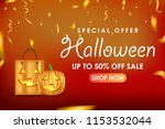 halloween sale banner design | Shutterstock .eps vector #1153532044