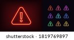 neon warning icon. glowing neon ... | Shutterstock .eps vector #1819769897