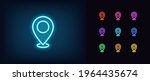 neon map pin icon. glowing neon ... | Shutterstock .eps vector #1964435674