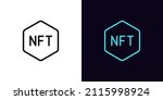 outline nft icon  with editable ... | Shutterstock .eps vector #2115998924