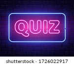 quiz neon text banner on brick... | Shutterstock .eps vector #1726022917