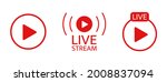 live stream icon set. broadcats ... | Shutterstock .eps vector #2008837094