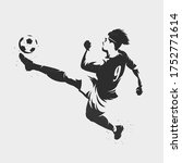 silhouette soccer player... | Shutterstock .eps vector #1752771614