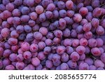 Small photo of Close up of raw organic sweet red grapes background, wine grapes texture, Healthy fruits Red wine grapes background, top view