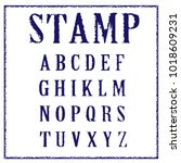 vector latin stamp font. vector ... | Shutterstock .eps vector #1018609231
