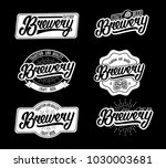 set of brewery hand written... | Shutterstock .eps vector #1030003681