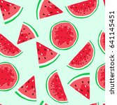 slices of watermelon. seamless... | Shutterstock .eps vector #641145451