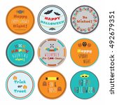 cute and colorful happy... | Shutterstock .eps vector #492679351