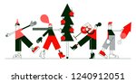 christmas party illustration.... | Shutterstock .eps vector #1240912051