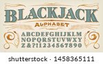 a vintage style font  blackjack ... | Shutterstock .eps vector #1458365111