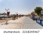 Small photo of Al Wakrah, Qatar - October 2022: Souq Wakrah, is one of the destinations in the south of Qatar. The seaside traditional market is a nod to Al Wakrah's heritage as a fishing village.