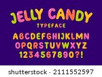 jelly candy font. multicolored...