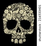 Skull Of Floral Shapes. Eps8....