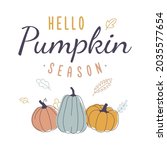 hello pumpkin season. retro... | Shutterstock .eps vector #2035577654
