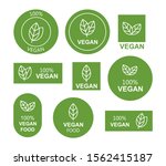 set flat vegan icon on white... | Shutterstock .eps vector #1562415187