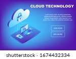 concept cloud storage  data... | Shutterstock .eps vector #1674432334
