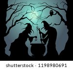 happy halloween. witches brew a ... | Shutterstock .eps vector #1198980691