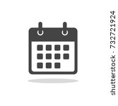 flat calendar icon. calendar on ... | Shutterstock .eps vector #732721924
