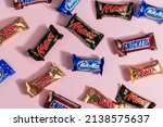 Small photo of Tyumen, Russia-January 23, 2022: Snickers, Mars, Twix, milky way, bounty minis candy. Chocolate bars are made by Mars Inc.