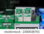 Small photo of Tyumen, Russia-March 17, 2023: Tic Tac Candy is popular due its minty fresh taste. Tic Tac is a brand owned by Ferrero.