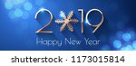 happy new year 2019 text design.... | Shutterstock .eps vector #1173015814