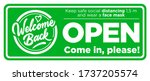 open sign on the front door... | Shutterstock .eps vector #1737205574