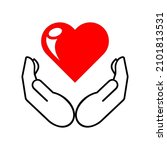 hands make heart form icon.... | Shutterstock .eps vector #2101813531