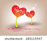 valentine sprouts hearts | Shutterstock .eps vector #183115547