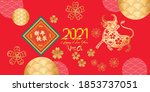 happy chinese new year 2021 ... | Shutterstock .eps vector #1853737051