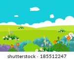 cartoon natural landscape | Shutterstock .eps vector #185512247