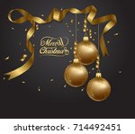 merry christmas and happy new... | Shutterstock .eps vector #714492451