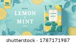 lemon mint tea paper can... | Shutterstock .eps vector #1787171987