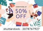 shopping discount banner in... | Shutterstock .eps vector #2078767927