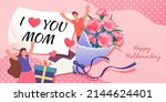 pink mother's day banner.... | Shutterstock .eps vector #2144624401