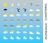 weather icons set. vector.  | Shutterstock .eps vector #1144570901