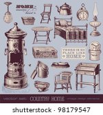 Vector Set  Country Home  ...
