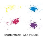 vector paint splatters.colorful ... | Shutterstock .eps vector #664443001