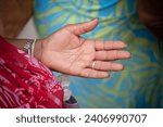Small photo of Hands of a religious person in prayer. Concept of religiosity.