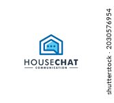 home chat logo design talk home ... | Shutterstock .eps vector #2030576954