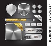 button web set color silver | Shutterstock .eps vector #1687241167