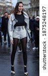 Small photo of PARIS, France- March 5 2019: Estelle Chemouny on the street in Paris.
