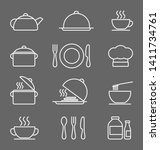 kitchen icons set  white on a... | Shutterstock .eps vector #1411734761