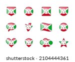 burundi   set of shiny flags of ... | Shutterstock .eps vector #2104444361