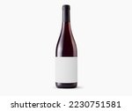 Red wine bottle with blank...