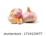 Garlic Cloves And Garlic Bulb...
