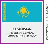 kazakhstan national flag in... | Shutterstock .eps vector #1801820524
