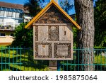 Insect Hotel Near House. Wooden ...
